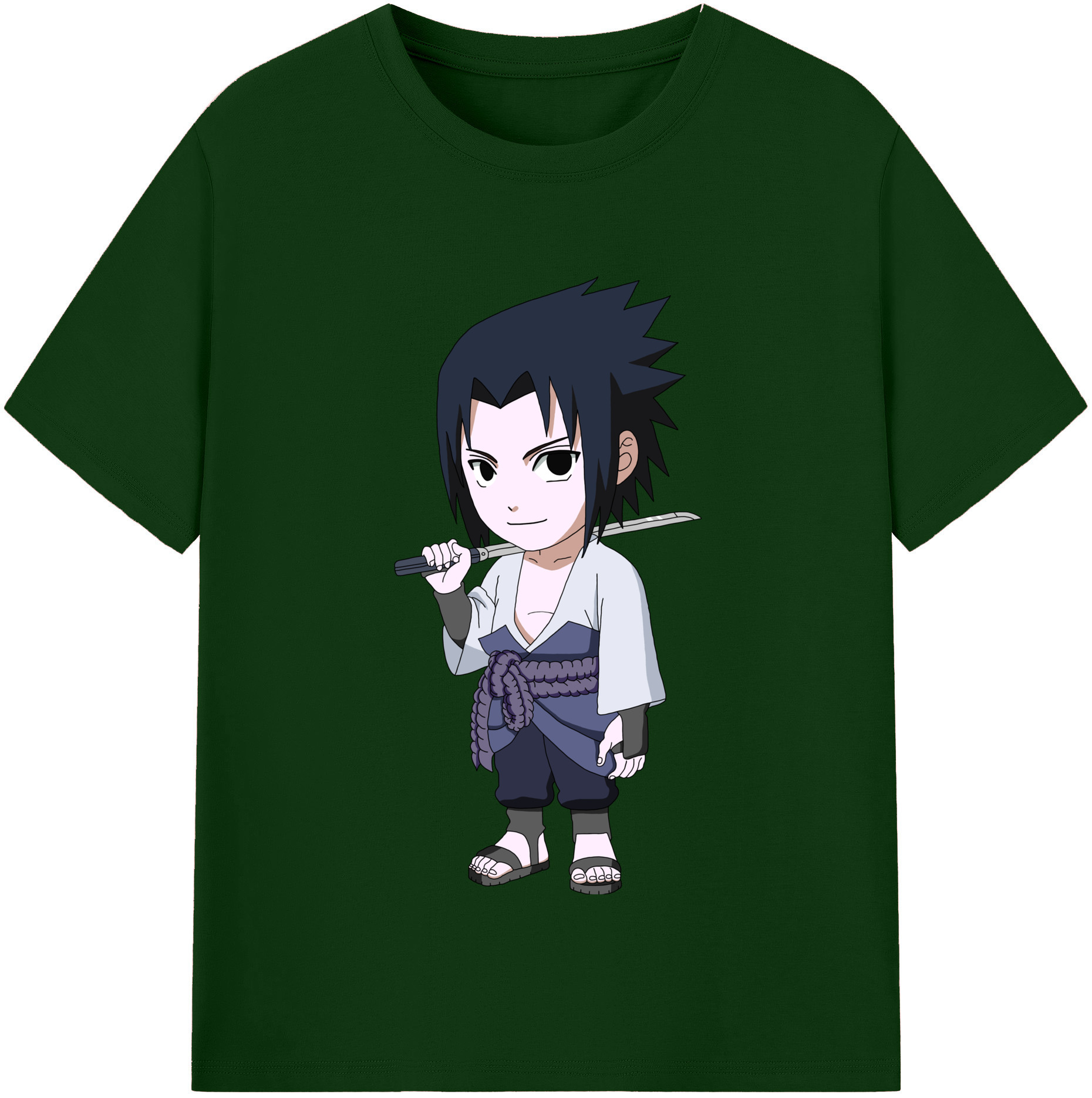 （画像用） NARUTO -ナルト- うちは サスケ Uchiha Sasuke 綿100％半袖Tシャツ（フロントプリント）